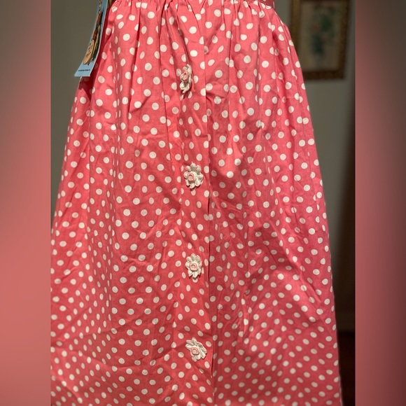 NWT Bettie Page Vintage Reproduction Pink & White Polkadot Playsuit Set - Picture 7 of 11